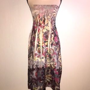 Strapless pleated summer dress